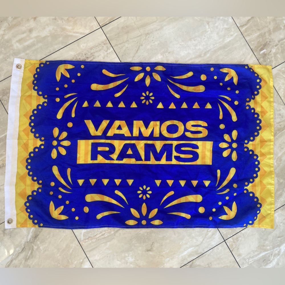 Los Angeles Rams Vamos Rams Blue and Yellow Decorative Small Banner